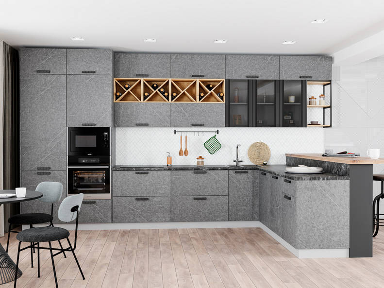 Кухня Ройс — длина 3,8 м ширина 1,8 м