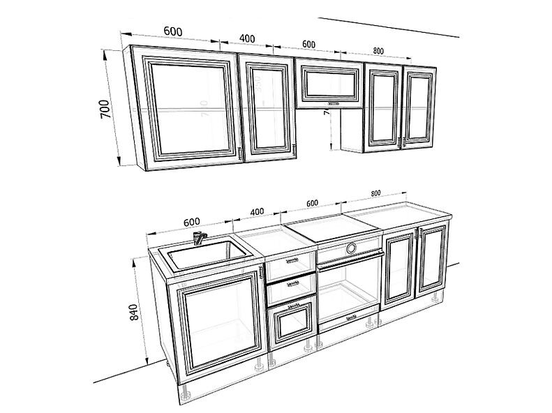 Кухня Ева — длина 2,4 м