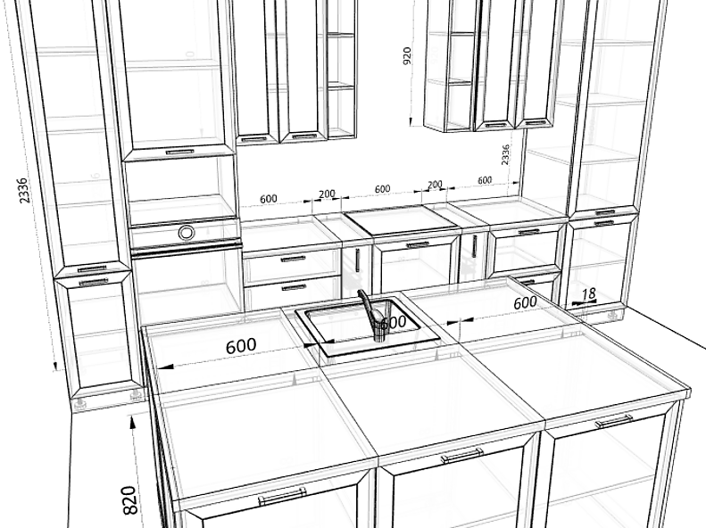 Кухня Глетчер — длина 3,8 м Кухня Глетчер — длина 3,8 м