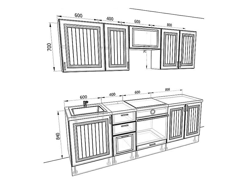 Кухня Принцесса — длина 3,1 м Кухня Принцесса — длина 3,1 м