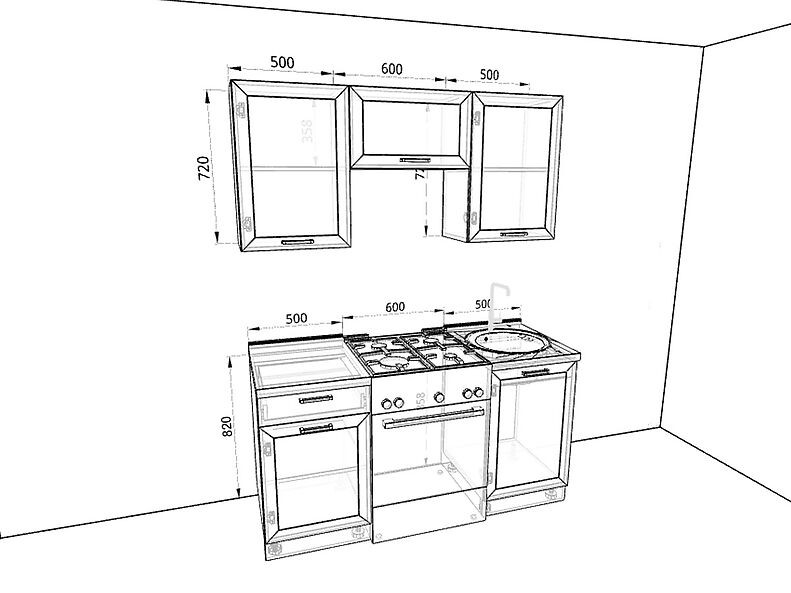 Кухня Глетчер 1,6 метра Кухня Глетчер 1,6 метра