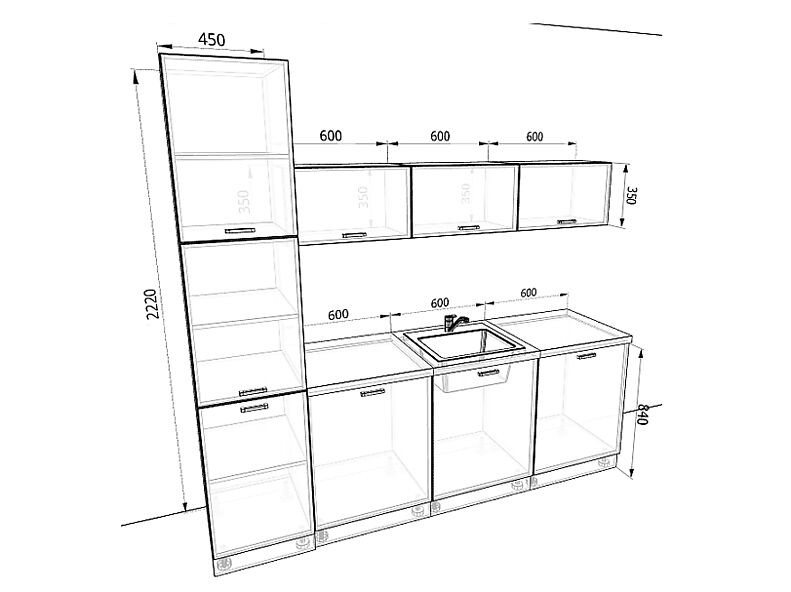 Кухня Люкс — длина 2,3 м Кухня Люкс — длина 2,3 м