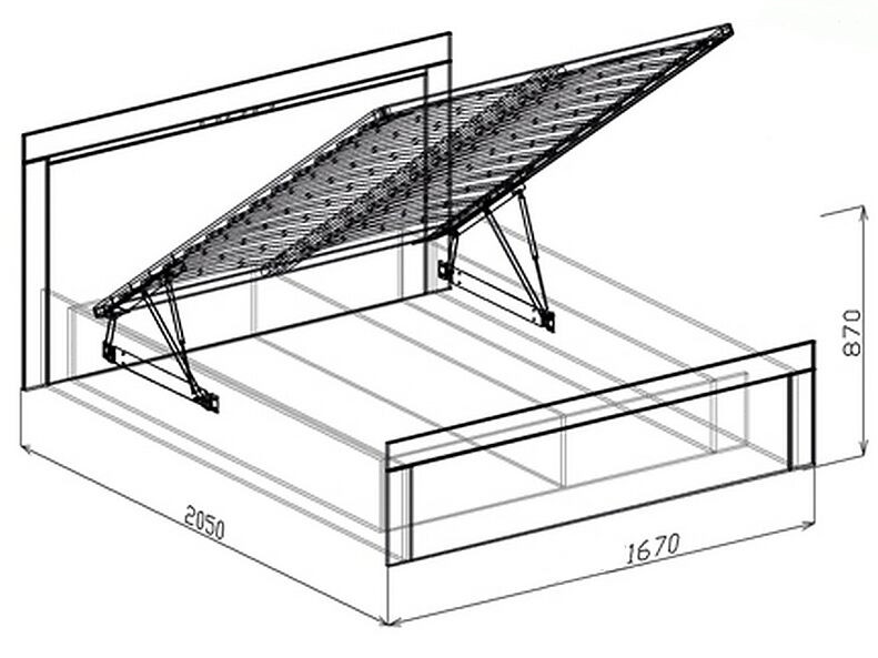 Кровать №1 (с ортопедическим основанием с подъемником) Токио 167 см Кровать №1 (с ортопедическим основанием с подъемником) Токио 167 см