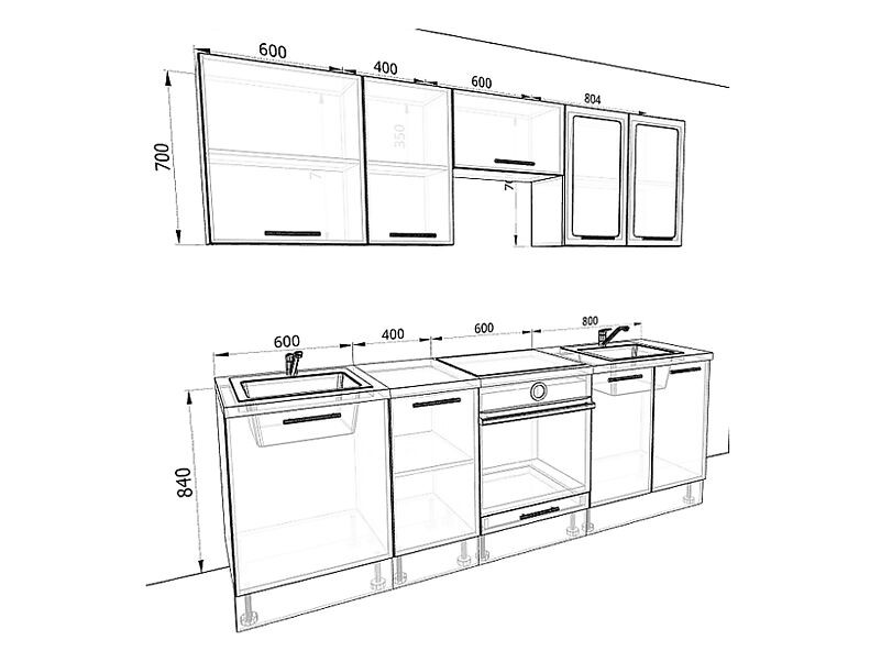 Кухня Оптима 2,4 метра Кухня Оптима 2,4 метра
