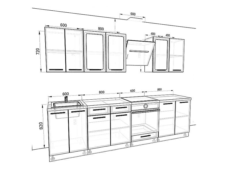 Кухня Валерия-М 2,8 метра Кухня Валерия-М 2,8 метра