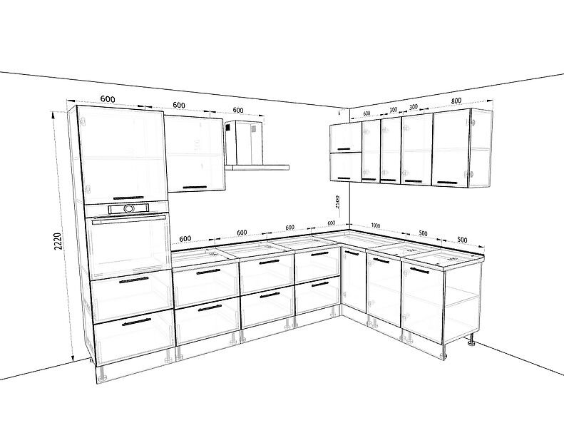 Кухня Оптима — длина 3 м ширина 2 м Кухня Оптима — длина 3 м ширина 2 м
