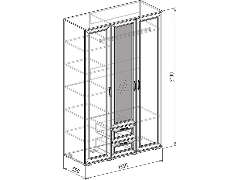 Модуль № 25 Шкаф 3х 550 Корвет Модуль № 25 Шкаф 3х 550 Корвет