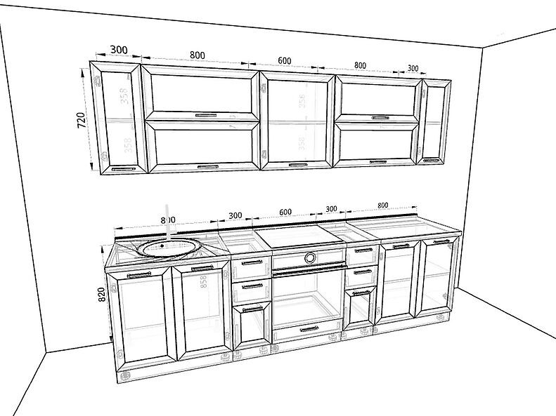 Кухня Глетчер 2,8 метра Кухня Глетчер 2,8 метра