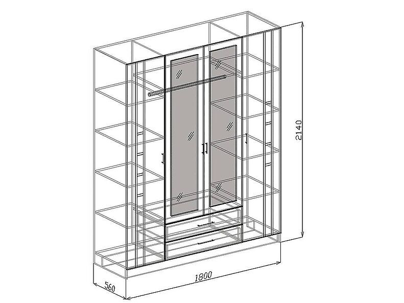 Шкаф 4-х створчатый Палермо (СМ) 180 см