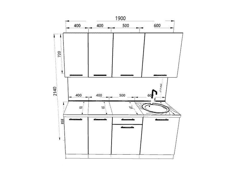 Кухня Шанталь — длина 1,9 м Кухня Шанталь — длина 1,9 м