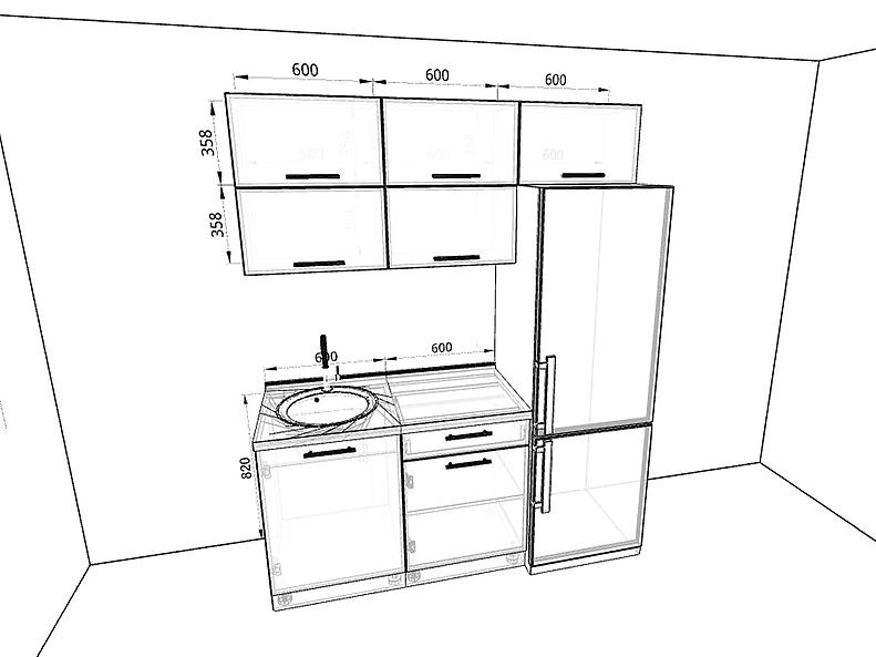 Кухня Валерия-М — длина 1,8 м Кухня Валерия-М — длина 1,8 м