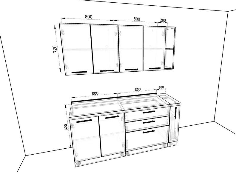Кухня Валерия-М — длина 1,8 м