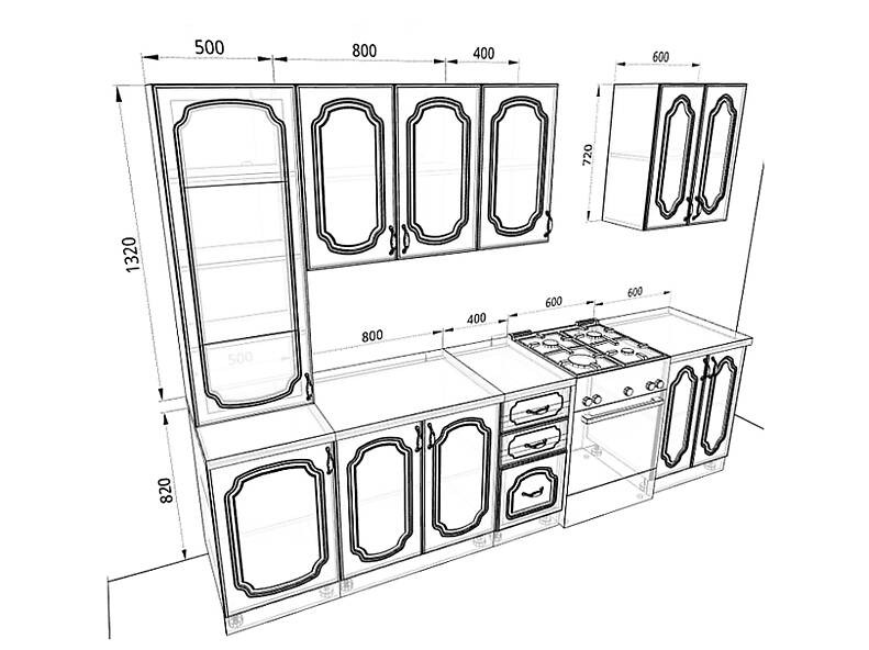 Кухня Базис-Классика — длина 2,9 м Кухня Базис-Классика — длина 2,9 м