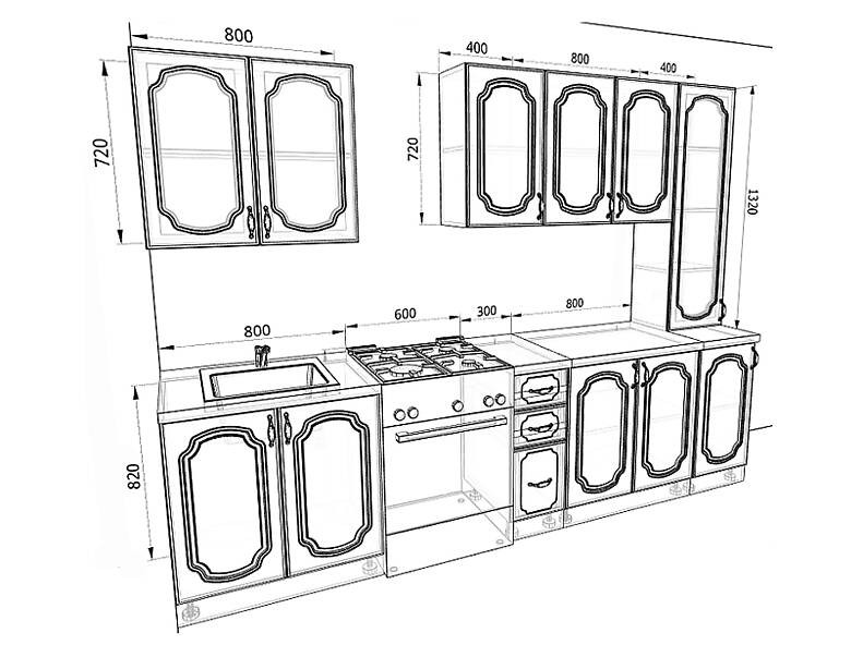 Кухня Базис-Классика — длина 3 м