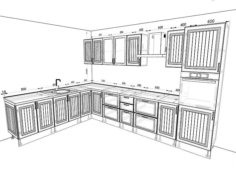 Кухня Принцесса — длина 3,6 м ширина 2,6 м Кухня Принцесса — длина 3,6 м ширина 2,6 м