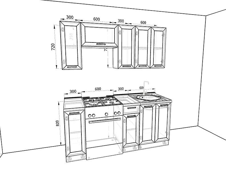Кухня Глетчер 1,8 метра Кухня Глетчер 1,8 метра