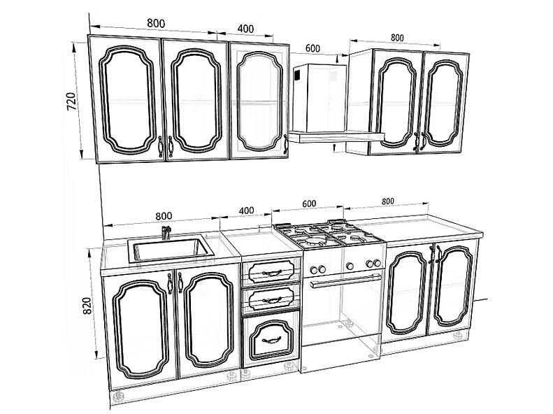 Кухня Базис-Классика — длина 2,6 м Кухня Базис-Классика — длина 2,6 м