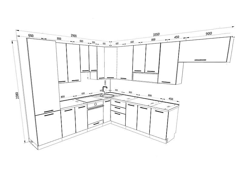 Кухня Шанталь — длина 3,4 м Кухня Шанталь — длина 3,4 м