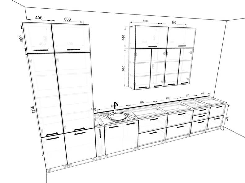 Кухня Сиэль — длина 4,8 м