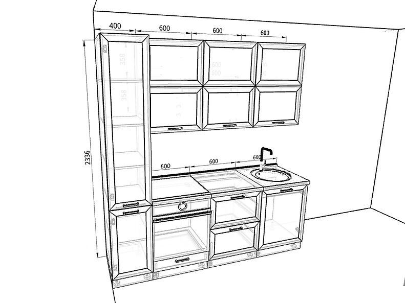 Кухня Глетчер 2,2 метра Кухня Глетчер 2,2 метра