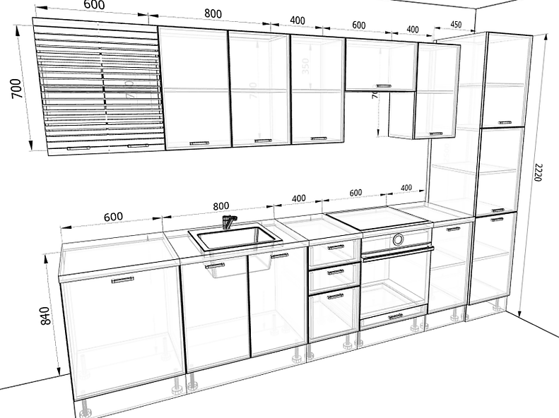 Кухня Европа — длина 3,3 м Кухня Европа — длина 3,3 м
