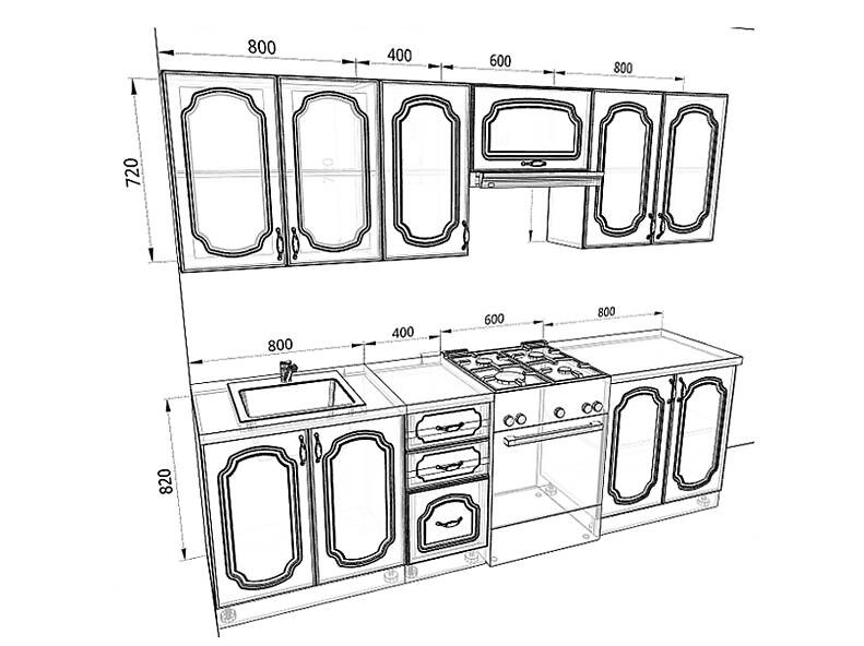 Кухня Базис-Классика — длина 2,6 м Кухня Базис-Классика — длина 2,6 м