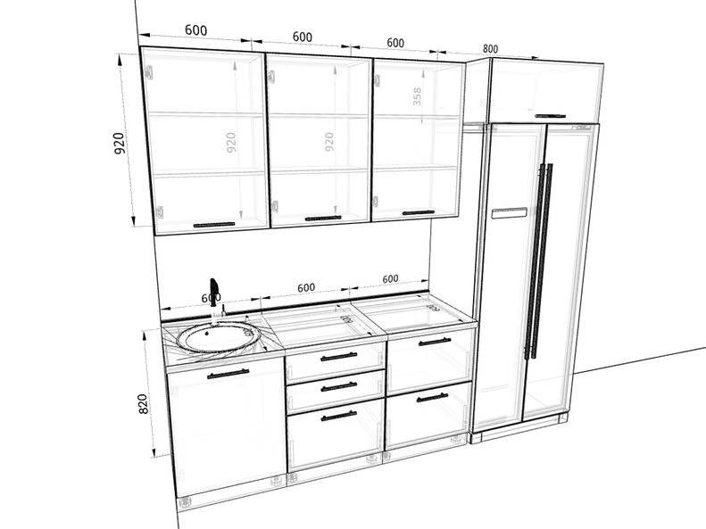 Кухня Сиэль — длина 2,6 м