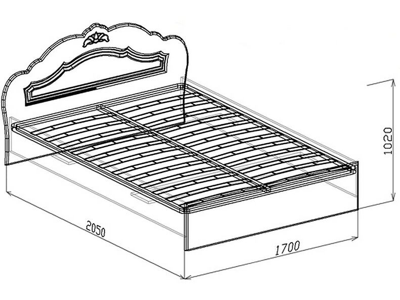 Кровать №1 (с ортопедическим основанием) Корона 170 см