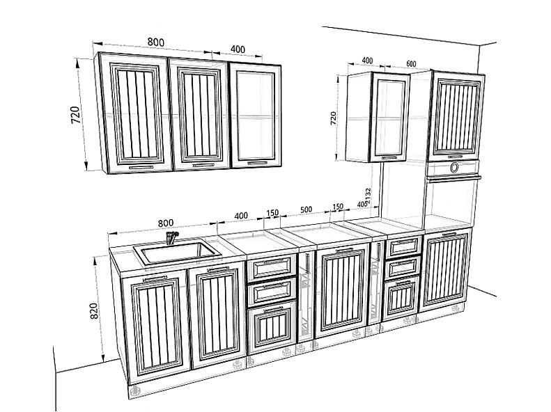 Кухня Прага — длина 3 м Кухня Прага — длина 3 м