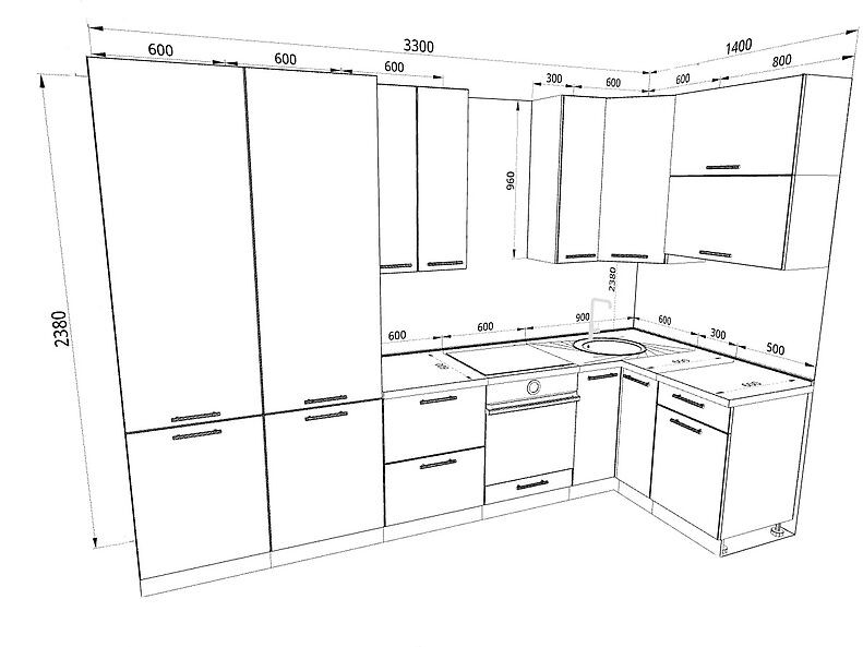Кухня Шанталь — длина 3,3 м ширина 1,4 м Кухня Шанталь — длина 3,3 м ширина 1,4 м