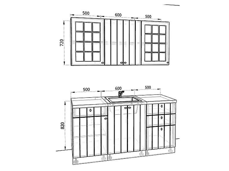 Кухня Прованс — длина 1,6 м Кухня Прованс — длина 1,6 м