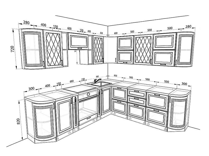 Кухня Ницца — длина 2,6 м ширина 2,4 м