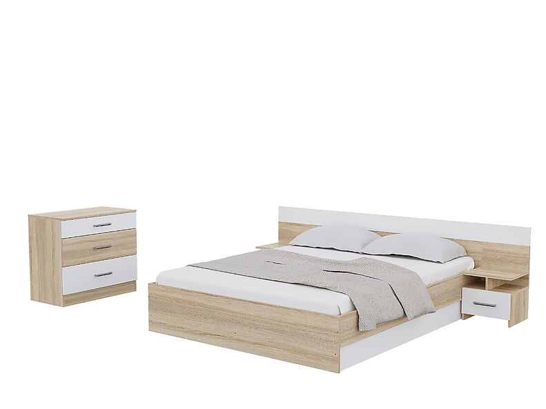 Комплект Леси, кровать, прикроватные тумбы и комод Леси 164 см Комплект Леси, кровать, прикроватные тумбы и комод Леси 164 см