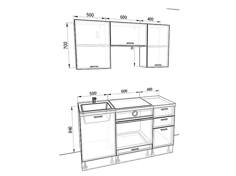 Кухня Европа — длина 1,5 м Кухня Европа — длина 1,5 м
