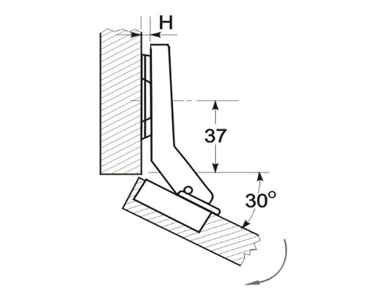 Петля с доводчиком 30 град