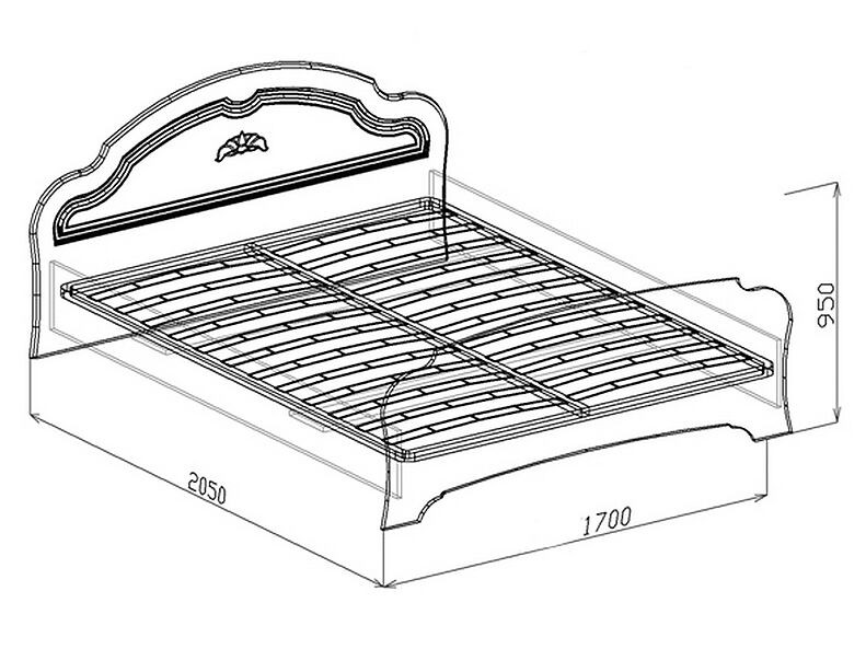 Кровать №1 (с ортопедическим основанием) Валенсия (Союз) 170 см