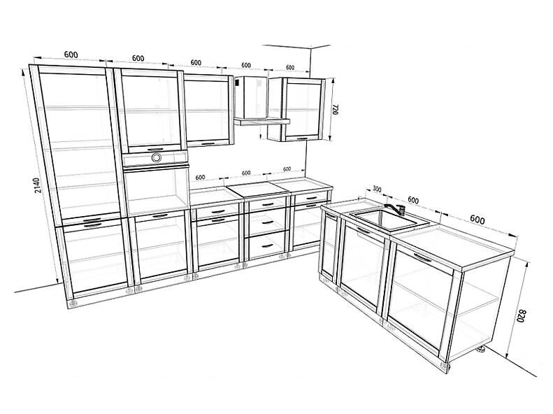 Кухня Базис Nicole — длина 3 м ширина 1,5 м Кухня Базис Nicole — длина 3 м ширина 1,5 м