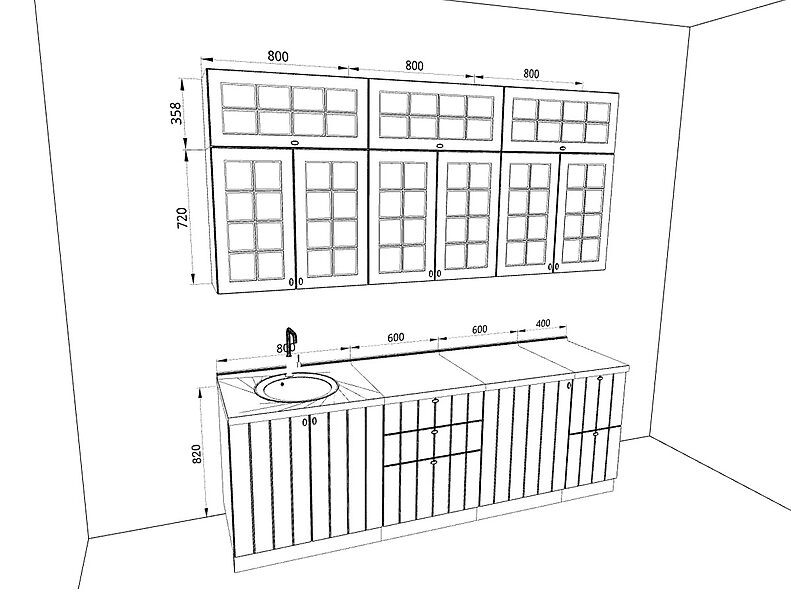 Кухня Прованс — длина 2,4 м Кухня Прованс — длина 2,4 м