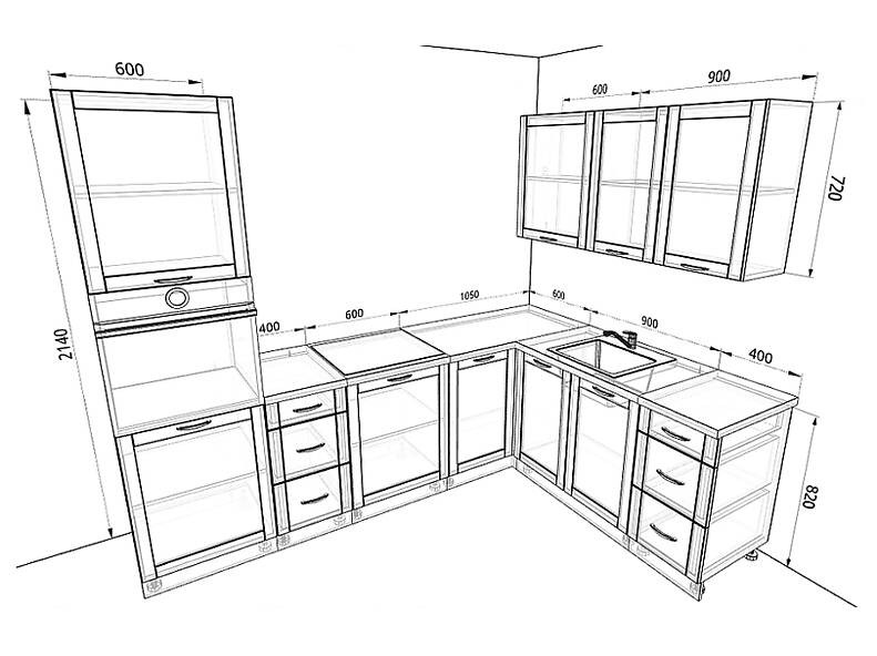 Кухня Базис Nicole — длина 2,7 м ширина 1,9 м