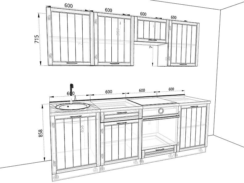 Кухня Лондон 2,4 метра Кухня Лондон 2,4 метра