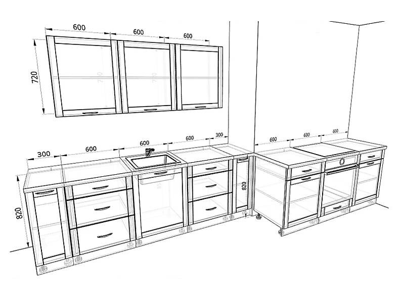 Кухня Базис Nicole — длина 3,6 м Кухня Базис Nicole — длина 3,6 м