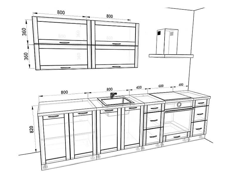 Кухня Базис Nicole — длина 3 м Кухня Базис Nicole — длина 3 м