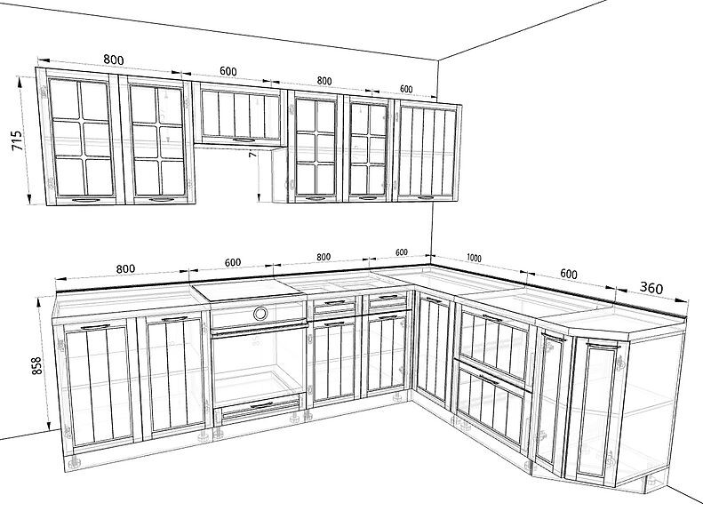 Кухня Лондон — длина 2,8 м ширина 2 м Кухня Лондон — длина 2,8 м ширина 2 м