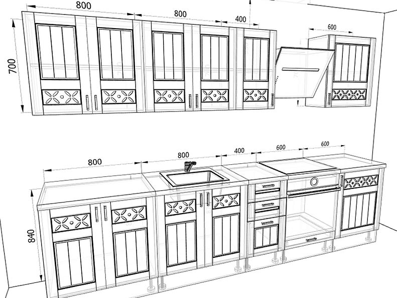 Кухня Камелия — длина 2,8 м Кухня Камелия — длина 2,8 м
