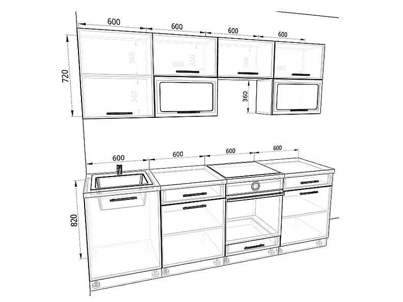 Кухня Базис — длина 2,4 м Кухня Базис — длина 2,4 м