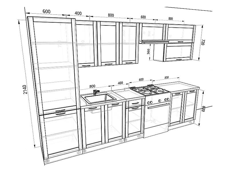 Кухня Базис Nicole — длина 3,2 м Кухня Базис Nicole — длина 3,2 м