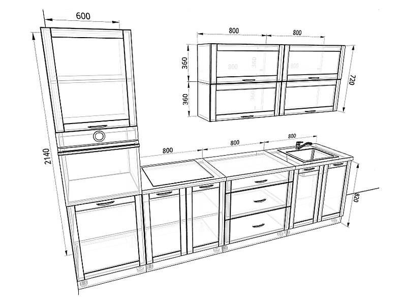 Кухня Базис Nicole — длина 3 м Кухня Базис Nicole — длина 3 м