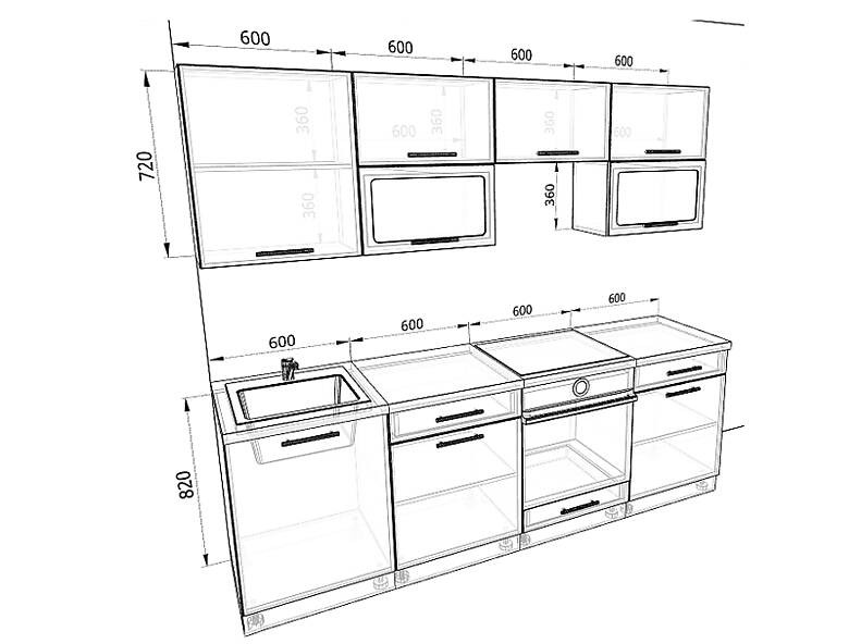 Кухня Базис — длина 2,4 м Кухня Базис — длина 2,4 м