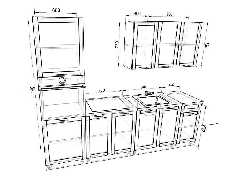 Кухня Базис Nicole — длина 2,6 м Кухня Базис Nicole — длина 2,6 м