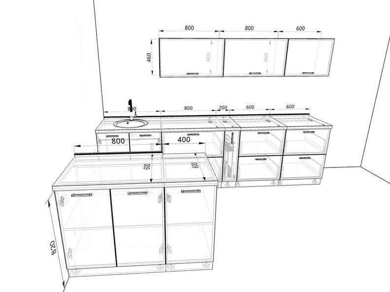 Кухня Хелмер — длина 3 м